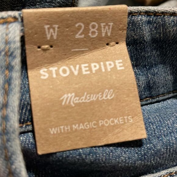 Madewell NWT Plus Stovepipe Jeans Size 28W High Rise in Euclid Wash - Picture 6 of 8